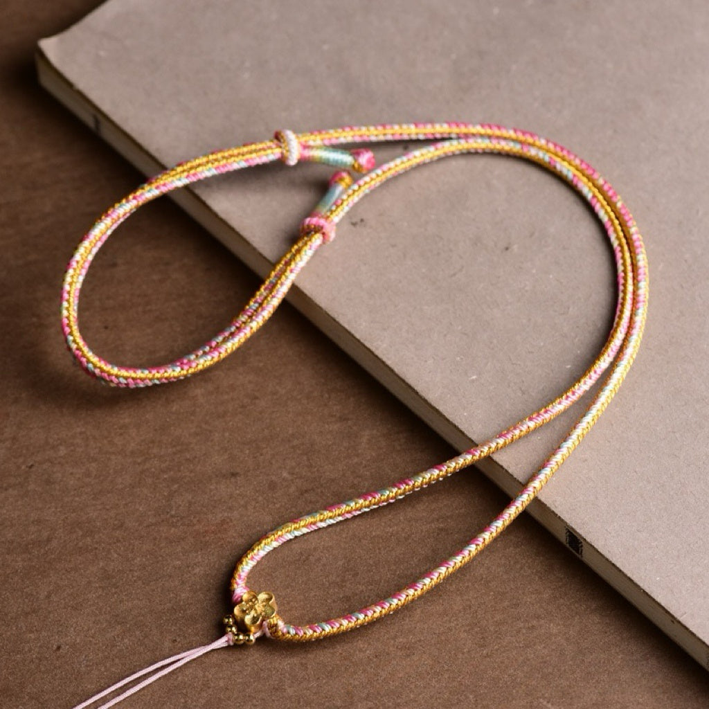Handmade Tibetan Lucky Knot String โ Necklace or Bracelet for Pendants