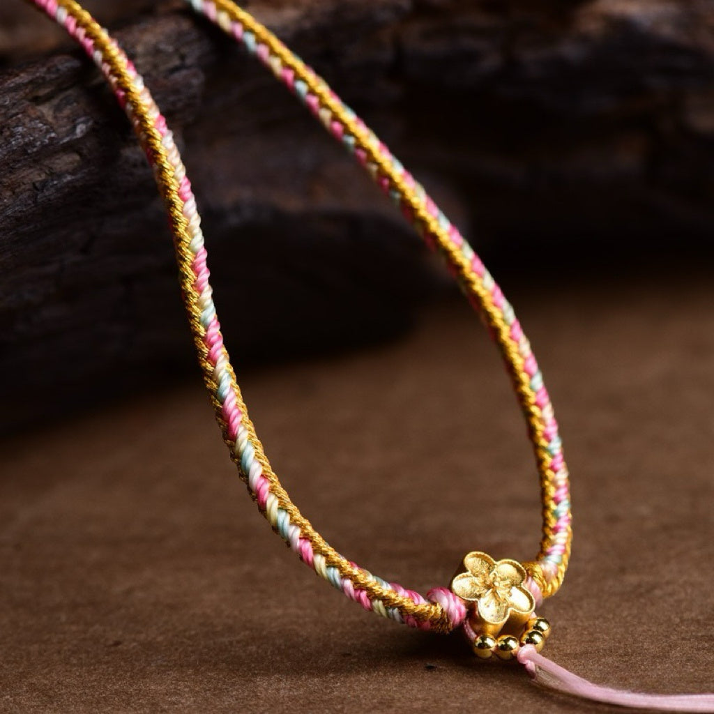 Handmade Tibetan Lucky Knot String โ Necklace or Bracelet for Pendants
