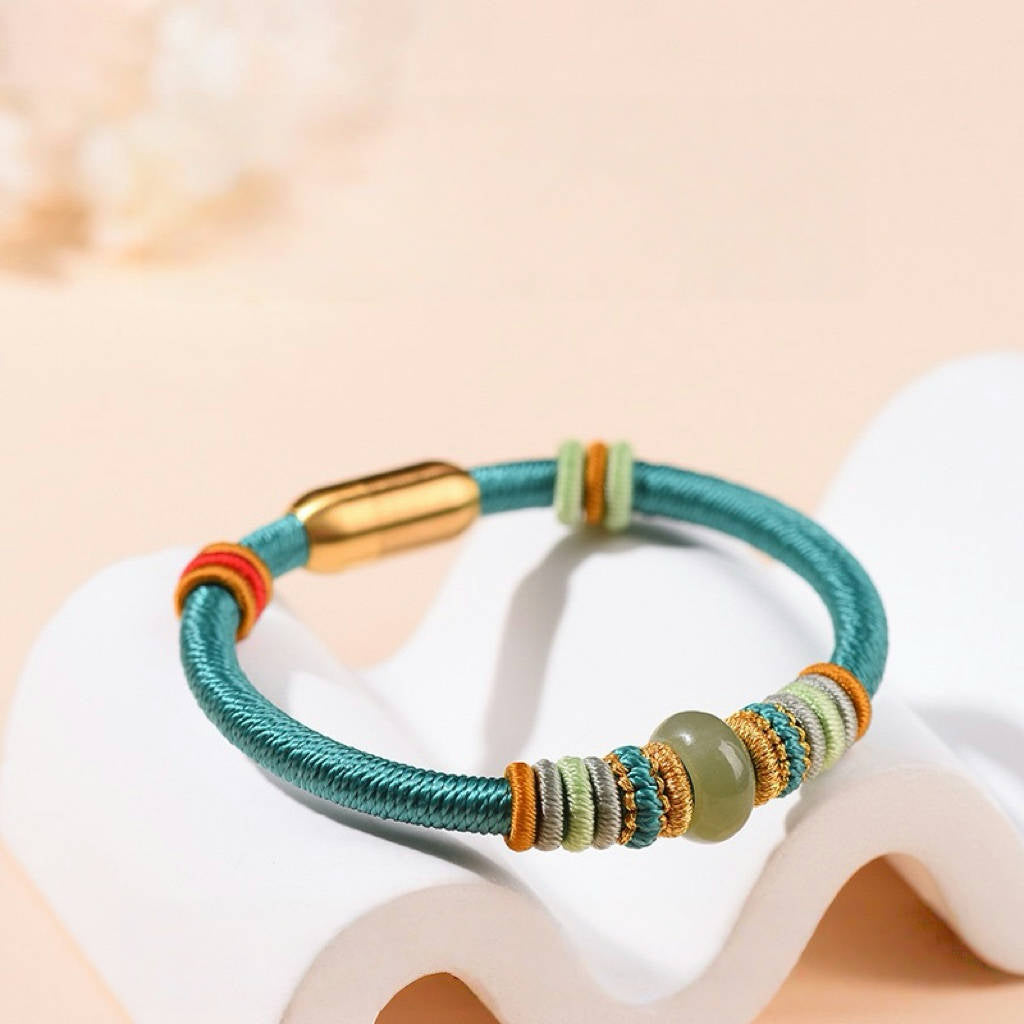 Tibetan Handmade Jade / Cinnabar Harmony Bracelet