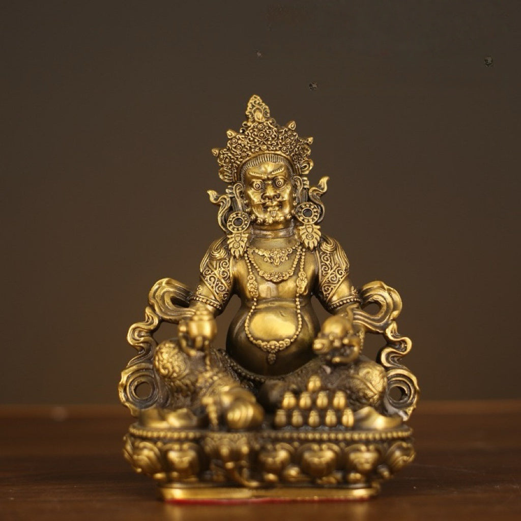 Yellow Jambhala Brass Statue (Formed Style) — Manifest Wealth, Eliminate Poverty