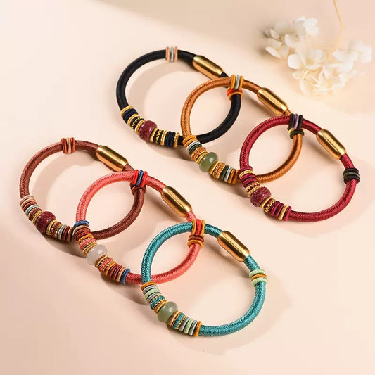 Tibetan Handmade Jade / Cinnabar Harmony Bracelet