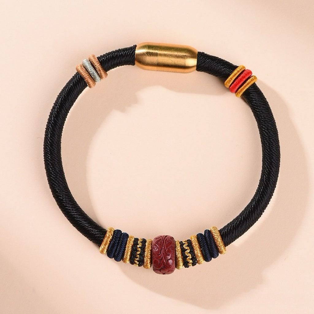 Tibetan Handmade Jade / Cinnabar Harmony Bracelet