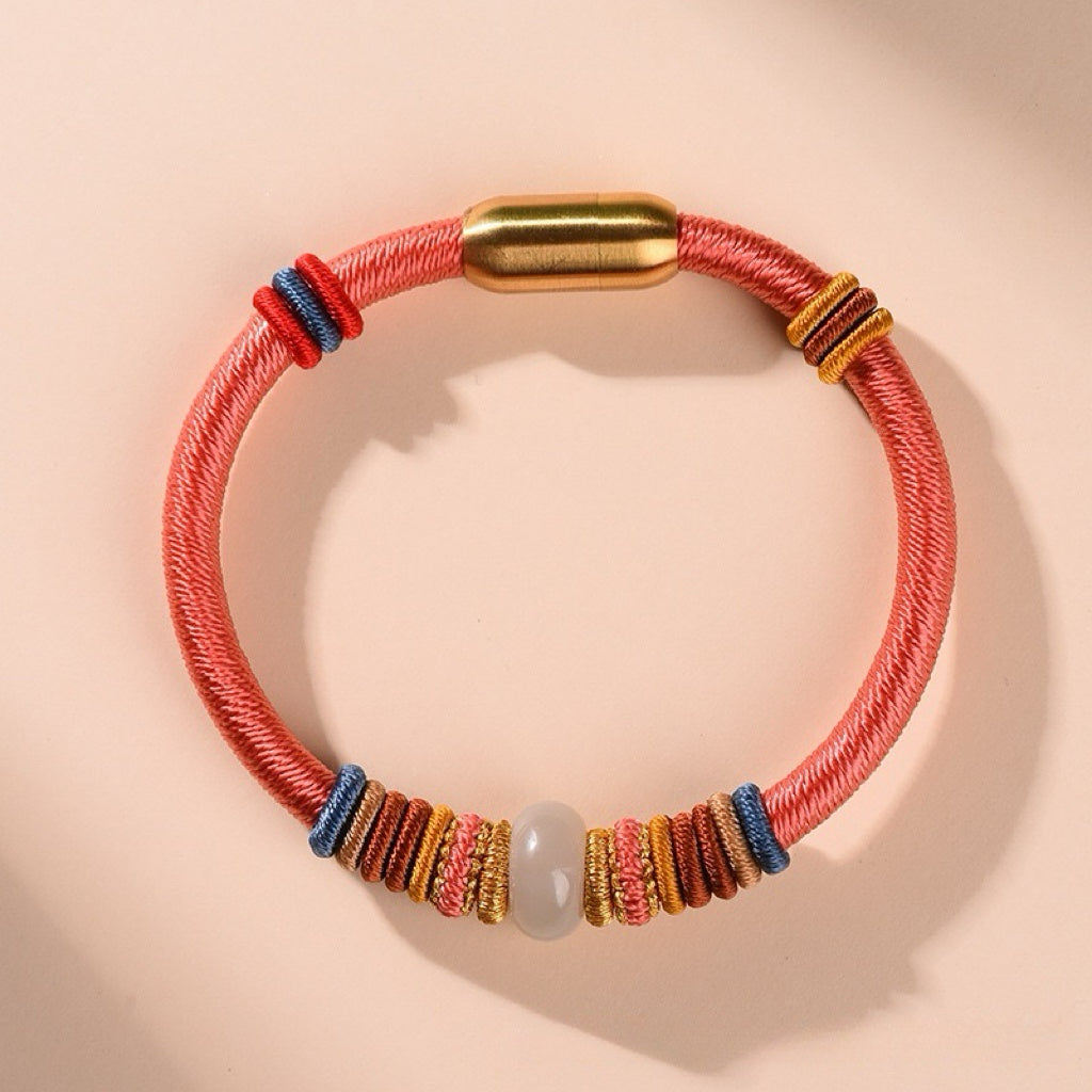 Tibetan Handmade Jade / Cinnabar Harmony Bracelet