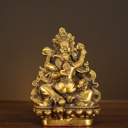 Harmony & Wealth Brass Statue – Yellow Jambhala (Dzambhala)